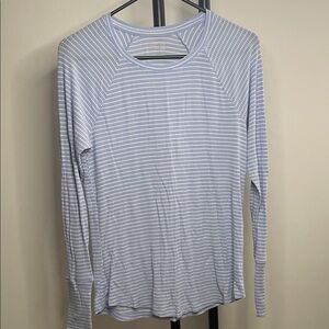 NWOT Aerie Offline Sz S Striped Long Sleeve Top - Light Blue